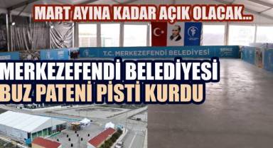 MERKEZEFENDİ BELEDİYESİ BUZ PATENİ PİSTİ KURDU