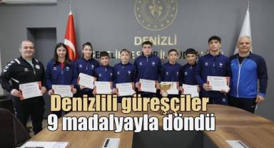 Denizlili güreşçiler 9 madalyayla döndü