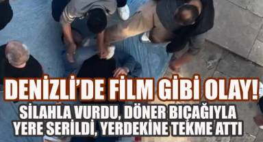 Eski polis dehşeti! İş yeri sahibini vurdu, döner bıçağıyla kovalandı, yerde tekme attı