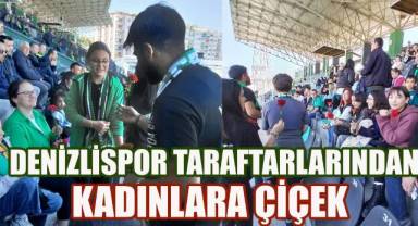 Kadına şiddete çiçekli tepki: Denizlispor tribünlerden yükselen isyan