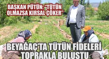 Beyağaç'ta geçimini tütünle sağlayan üreticiler bu yıl sezonu gecikmeli açtı