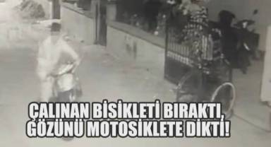Çalınan Bisikleti Bıraktı, Gözünü Motosiklete Dikti!