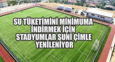 Denizli'de stadyumlar suni çimle yenileniyor
