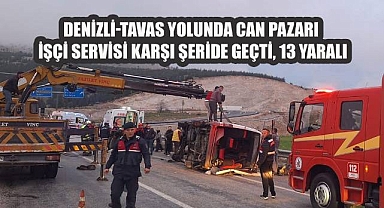 Tavas'ta Can Pazarı; Minibüsle, Yolcu Otobüsü Çarpıştı; 13 Kişi Yaralandı