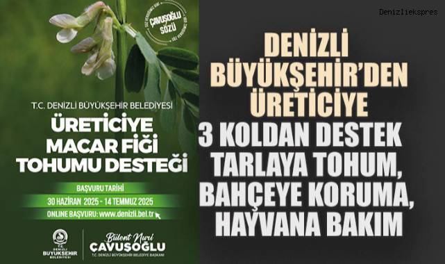 Denizli Büyükşehir'den üreticiye 3 koldan destek Tarlaya tohum, bahçeye koruma, hayvana bakım
