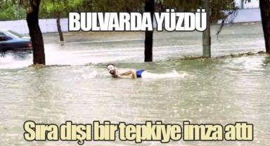 Bulvarda yüzüp sıra dışı bir tepkiye imza attı