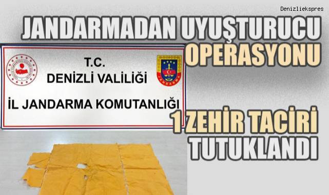 Denizli'de yapılan uyuşturucu operasyonunda 1 zehir taciri tutuklandı
