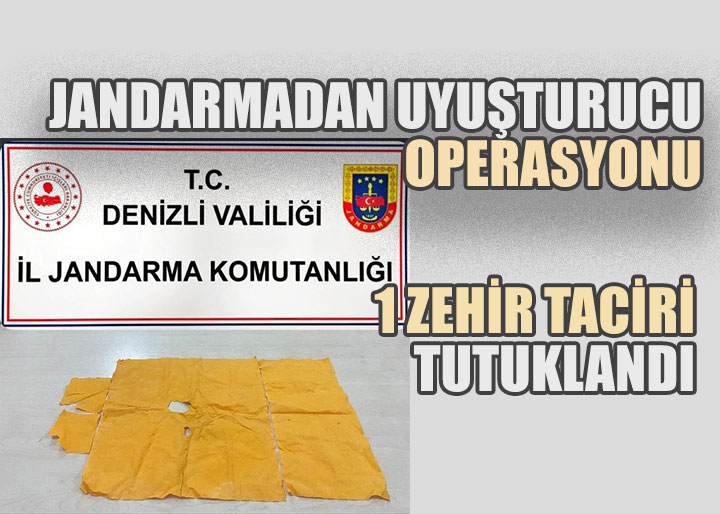 Denizli'de yapılan uyuşturucu operasyonunda 1 zehir taciri tutuklandı