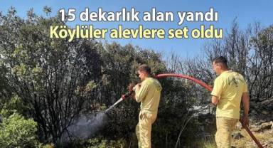 Köylüler alevlere set oldu