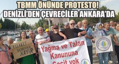 Zeytinliklere ölüm fermanı” olarak nitelendirilen torba yasa teklifine karşı çevre örgütleri Meclis önünde nöbette