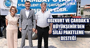 Bozkurt ve Çardak'a Büyükşehir'den silaj paketleme desteği