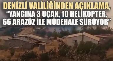 Valilikten yangın açıklaması: 3 uçak, 10 helikopter, yüzlerce personel sahada
