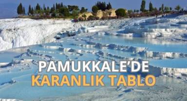 Beyaz cennet Pamukkale için karanlık tablo