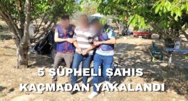 Denizli’de çeşitli suçlarla aranan 5 şüpheli yakalandı