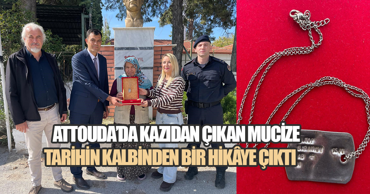 Attuda kazılarında 40 yıl sonra bulunan eşinin künyesini alırken gözyaşlarını tutamadı