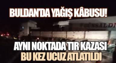 Derbent Yolu Yine Şaşırtmadı: Kaygan Zeminde İki Tır Kaza Yaptı