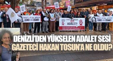 Gazeteci Hakan Tosun Cinayeti Denizli'de Protesto edildi,