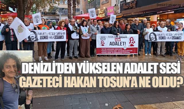 Gazeteci Hakan Tosun Cinayeti Denizli'de Protesto edildi,