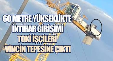 Paralarını Alamayan İşçiler TOKİ İnşaatında Vincin Tepesine Çıktı