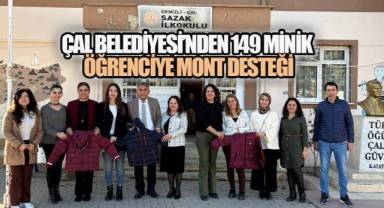 Çal Belediyesi'nden yürekleri ısıtan hareket; 149 Öğrenciye mont desteği