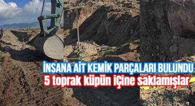 5 toprak küpün içerisinde insana ait kemik parçaları bulundu