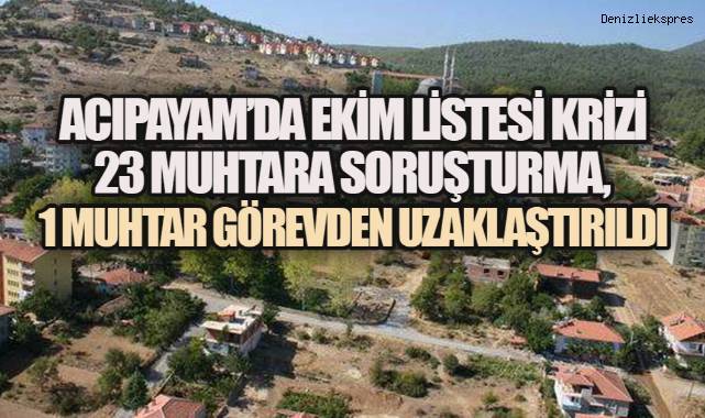 Acıpayam’da Ekim Listesi Krizi: 23 Muhtara Soruşturma, 1 Muhtar Görevden Uzaklaştırıldı