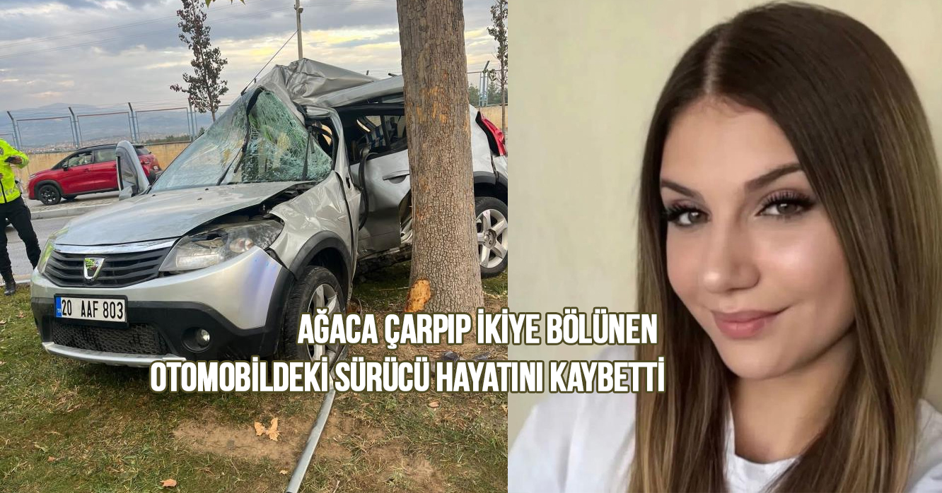 Ağaca çarpıp ikiye bölünen otomobildeki kadın hayatını kaybetti