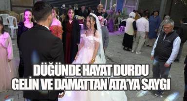DÜĞÜNDE HAYAT DURDU: GELİN VE DAMATTAN ATA'YA SAYGI