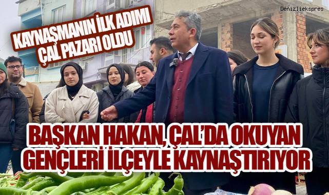 Başkan Hakan Gençlerle Çal Pazarından Alış Veriş yaptı, Pazarcı Esnafla Sohbet Etti