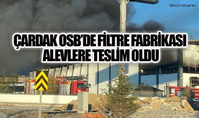 Denizli Çardak OSB’de Geceyi Alevler Aydınlattı: Filtre Fabrikası Küle Döndü