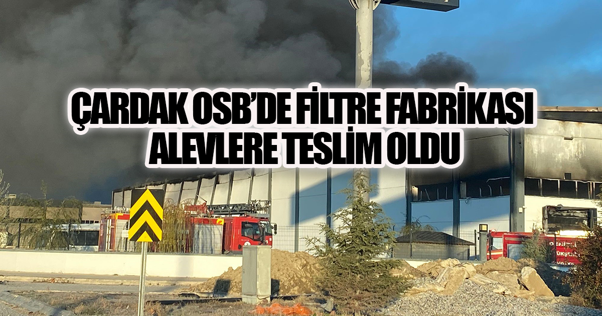 Denizli Çardak OSB'de Geceyi Alevler Aydınlattı: Filtre Fabrikası Küle Döndü