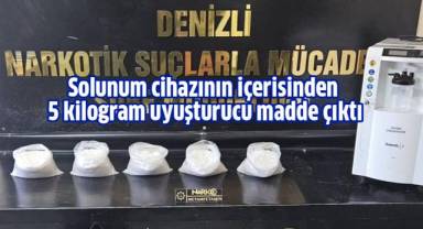 Solunum cihazının içerisinden 5 kilogram uyuşturucu madde çıktı
