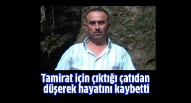 Tamirat için çıktığı çatıdan düşerek hayatını kaybetti
