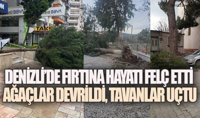 Denizli'de Fırtına Hayatı Olumsuz Etkiledi