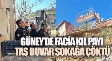 GÜNEY'DE FACİANIN EŞİĞİNDEN DÖNÜLDÜ: DUVAR SOKAĞA ÇÖKTÜ
