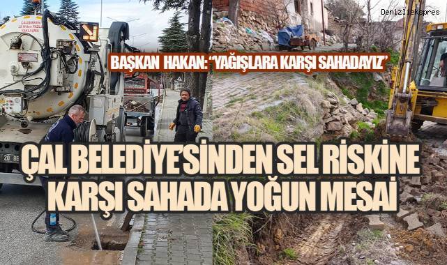 ÇAL BELEDİYESİ'NDEN ÇÖKEN NOKTALARA İSTİNAT, RİSKLİ HATLARA NEŞTER