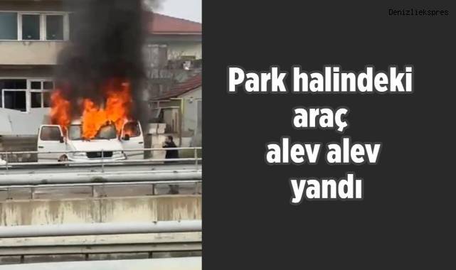 Park halindeki araç alev alev yandı