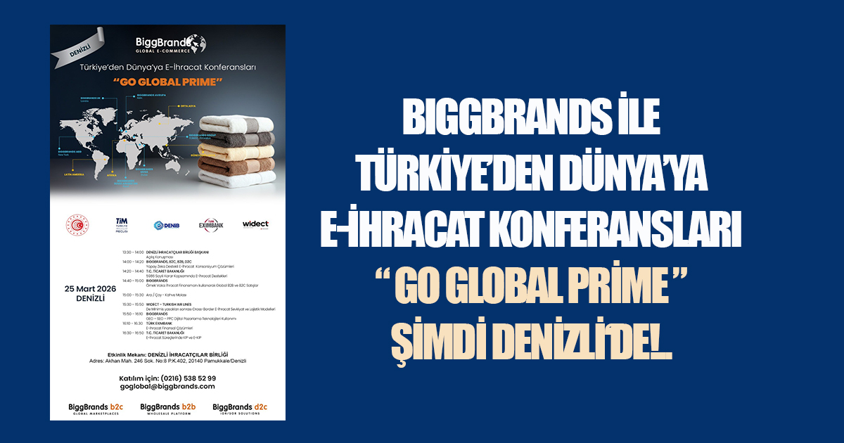 BIGGBRANDS ile Türkiye’den Dünya’ya E-İhracat Konferansları “ Go Global Prime ” şimdi DENİZLİ‘de!.. 
