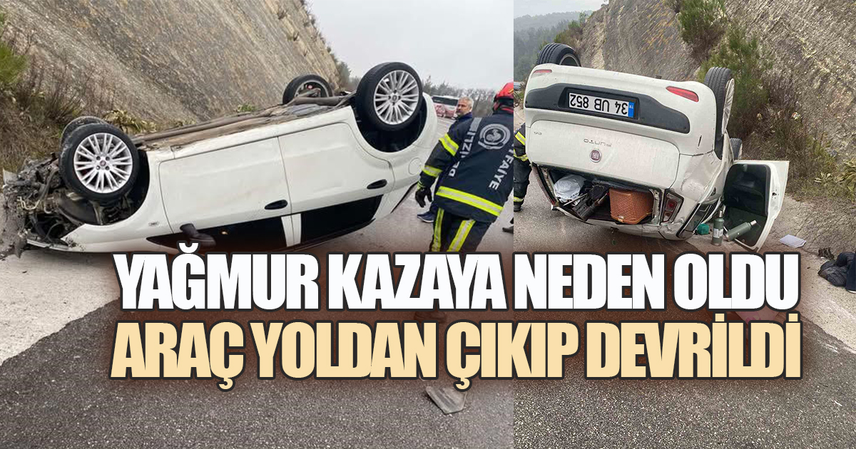 Buldan’da Korkutan Kaza: Direksiyon Hakimiyetini Kaybeden Araç Takla Attı