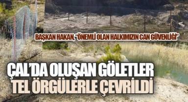 Çal'da Yoğun Yağış Sonrası Meydana Gelen Göletler Güvenli Hale Getirildi