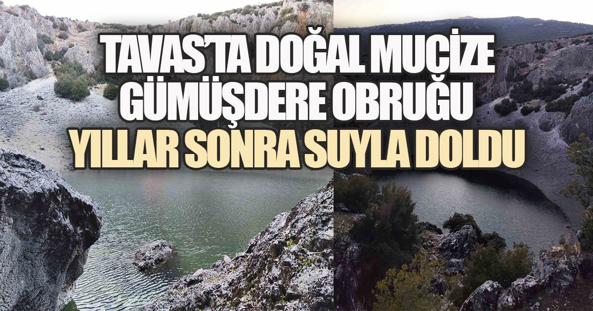 Denizli'de Doğa Mucizesi: Kuruyan Gümüşdere Obruğu Yağışlarla Hayat Buldu