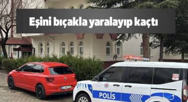 Eşini bıçakla yaralayıp kaçtı