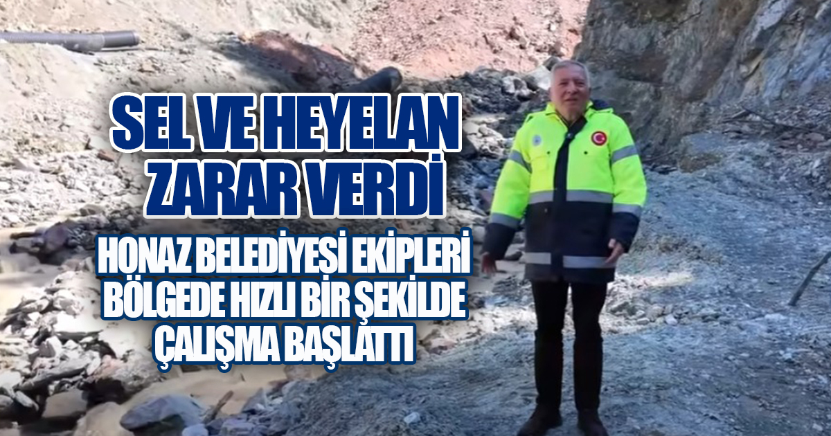 Honaz Bağarası mevkiinde sel ve heyelanlar nedeniyle sulama tesislerinde hasar oluştu