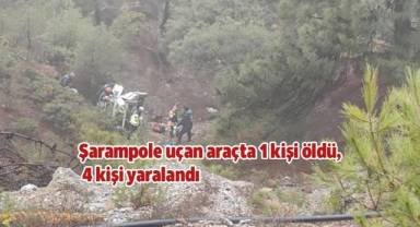 Şarampole uçan araçta 1 kişi öldü, 4 kişi yaralandı