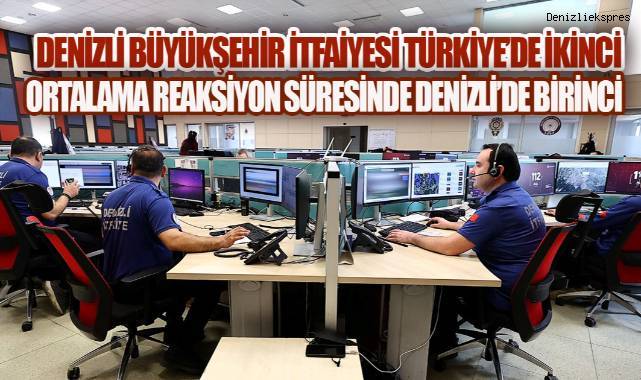 Denizli Büyükşehir İtfaiyesi Türkiye'de ikinci. Ortalama reaksiyon süresinde Denizli'de birinci