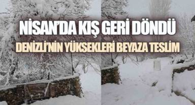 Denizli’de Mevsimler Karıştı: Yüksek Kesimlere Kar Yağdı