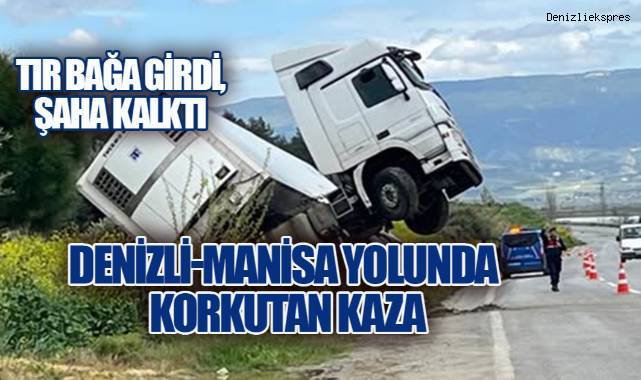 Denizli-Manisa Yolunda Korkutan Kaza: Tır Bağa Girdi, Şaha Kalktı