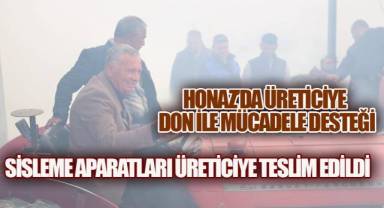 Honaz'da üreticiye don ile mücadele desteği: Sisleme aparatları teslim edildi