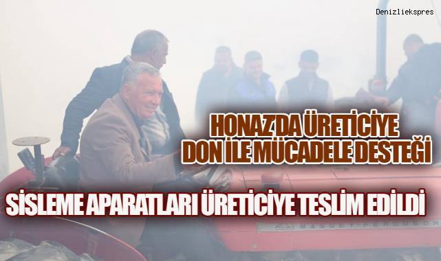 Honaz'da üreticiye don ile mücadele desteği: Sisleme aparatları teslim edildi