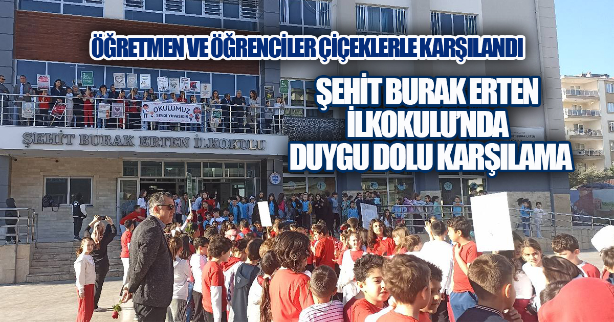ŞEHİT BURAK ERTEN İLKOKULU'NDA FARKINDALIK; ÖĞRETMEN VE ÖĞRENCİLER ÇİÇEKLERLE KARŞILANDI